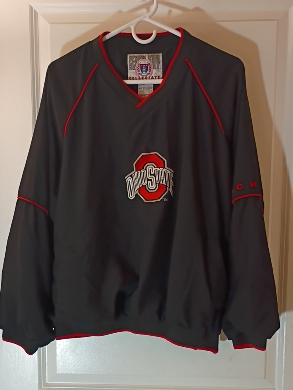 Ohio State Black & Red Windbreaker Pullover Jacket by Collegiate